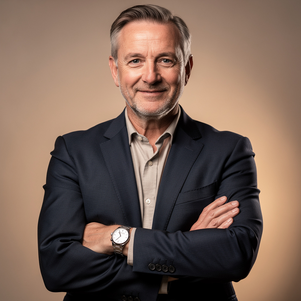 British founder of a media production company portrait